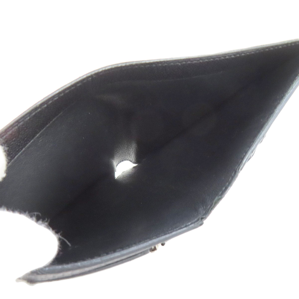 HERMES Bifold Wallet Shave black Bearn Compact SilverMetal