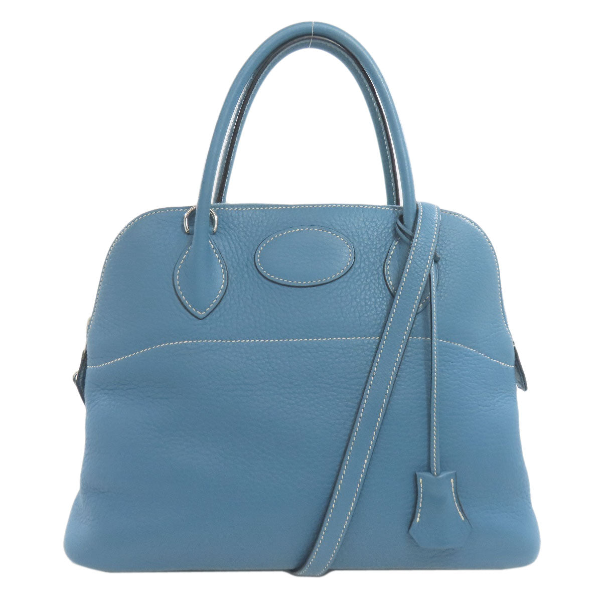 HERMES Handbag Taurillon Clemence blue Bolide 31 Blue Jean SilverMetal