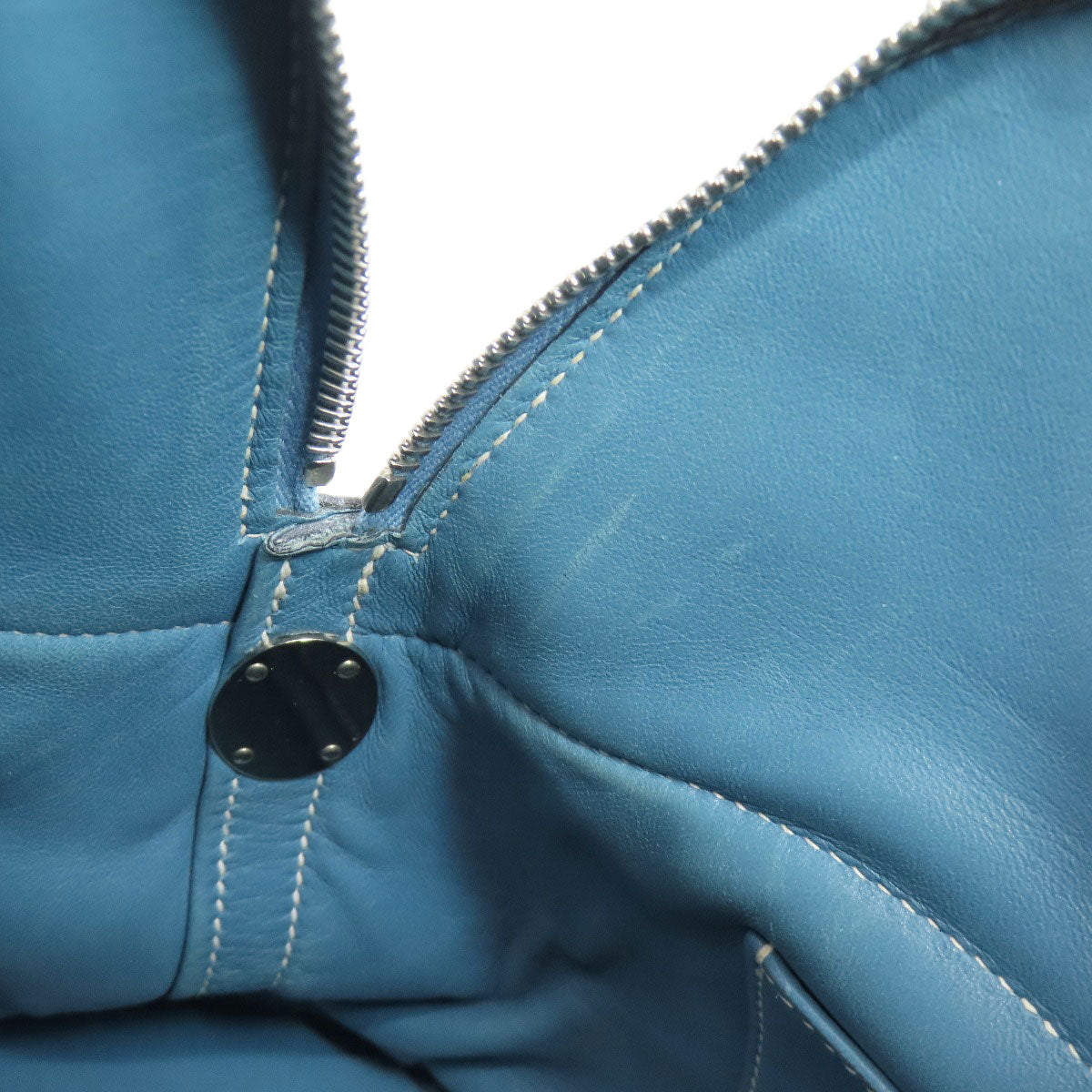 HERMES Handbag Taurillon Clemence blue Bolide 31 Blue Jean SilverMetal