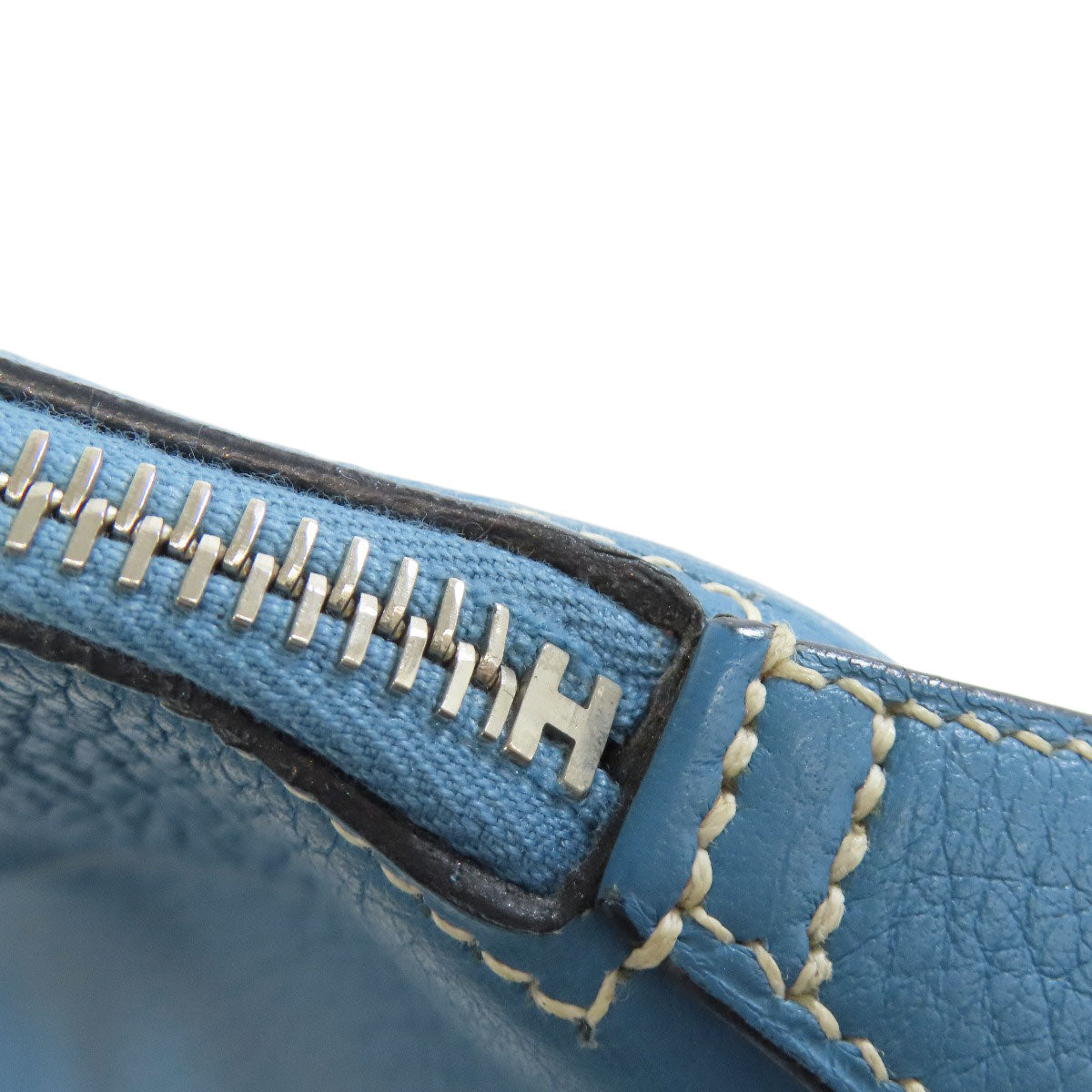 HERMES Handbag Taurillon Clemence blue Bolide 31 Blue Jean SilverMetal