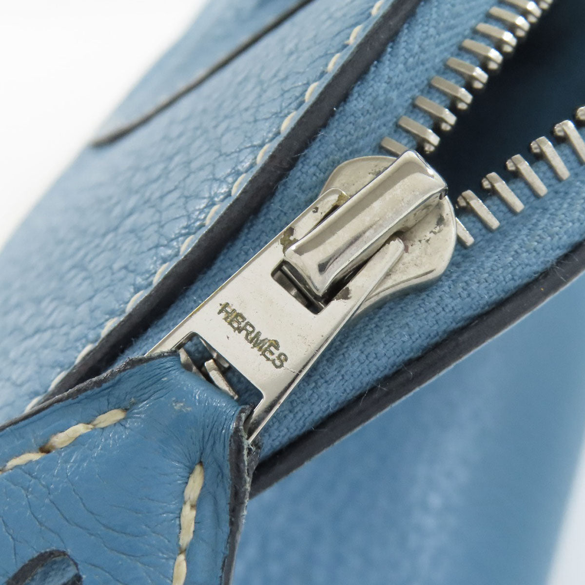 HERMES Handbag Taurillon Clemence blue Bolide 31 Blue Jean SilverMetal