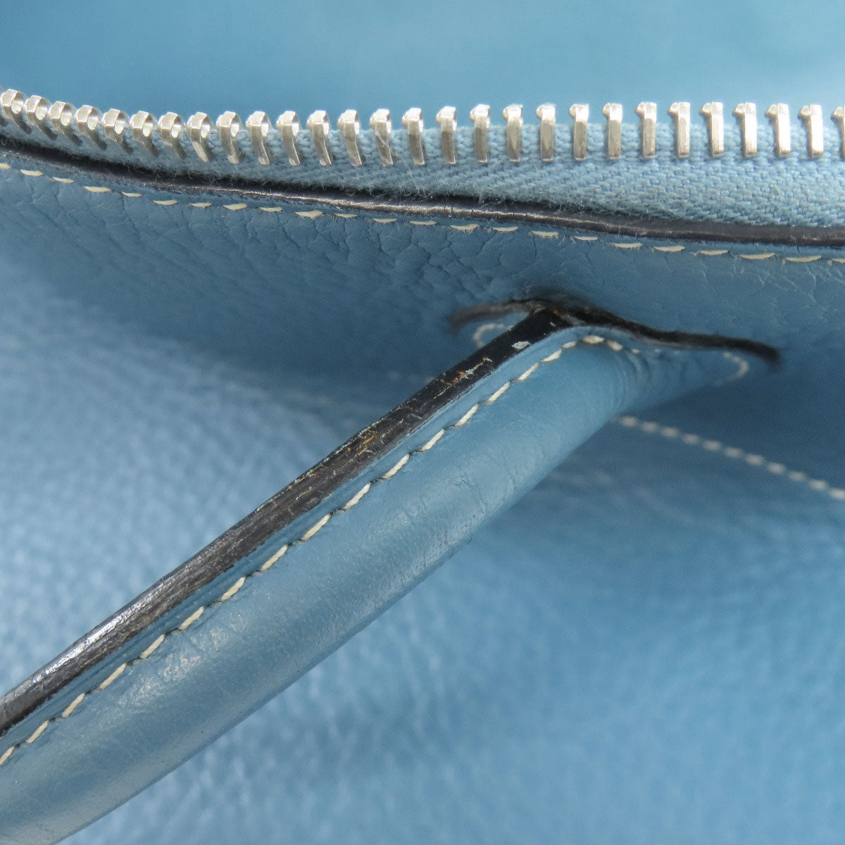 HERMES Handbag Taurillon Clemence blue Bolide 31 Blue Jean SilverMetal