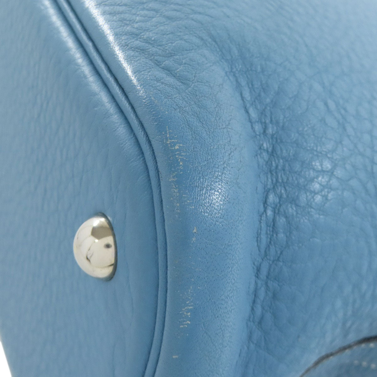 HERMES Handbag Taurillon Clemence blue Bolide 31 Blue Jean SilverMetal