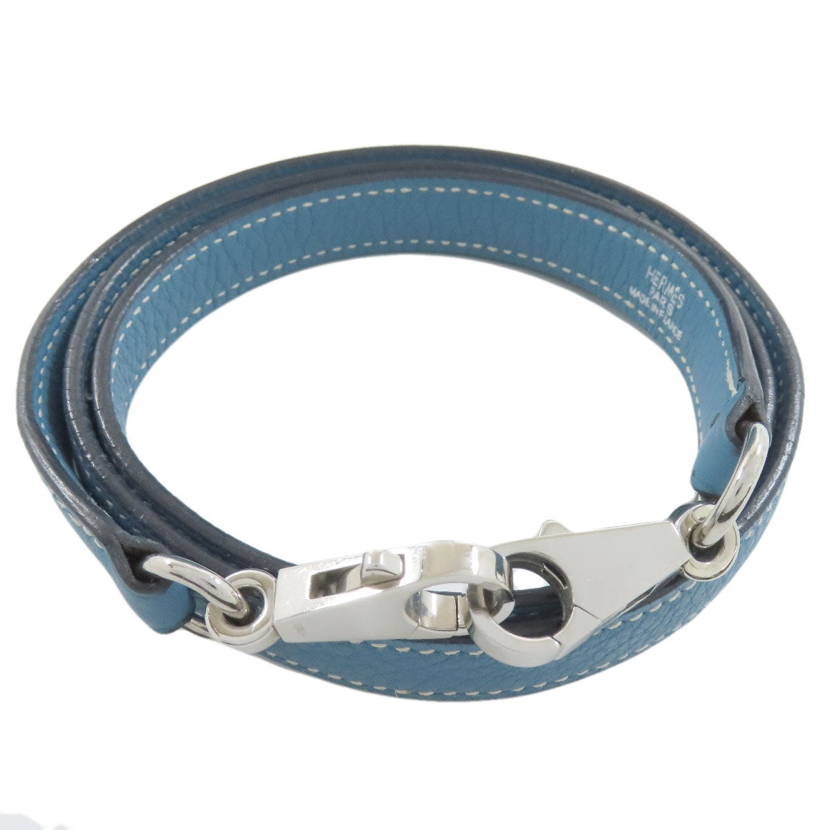 HERMES Handbag Taurillon Clemence blue Bolide 31 Blue Jean SilverMetal