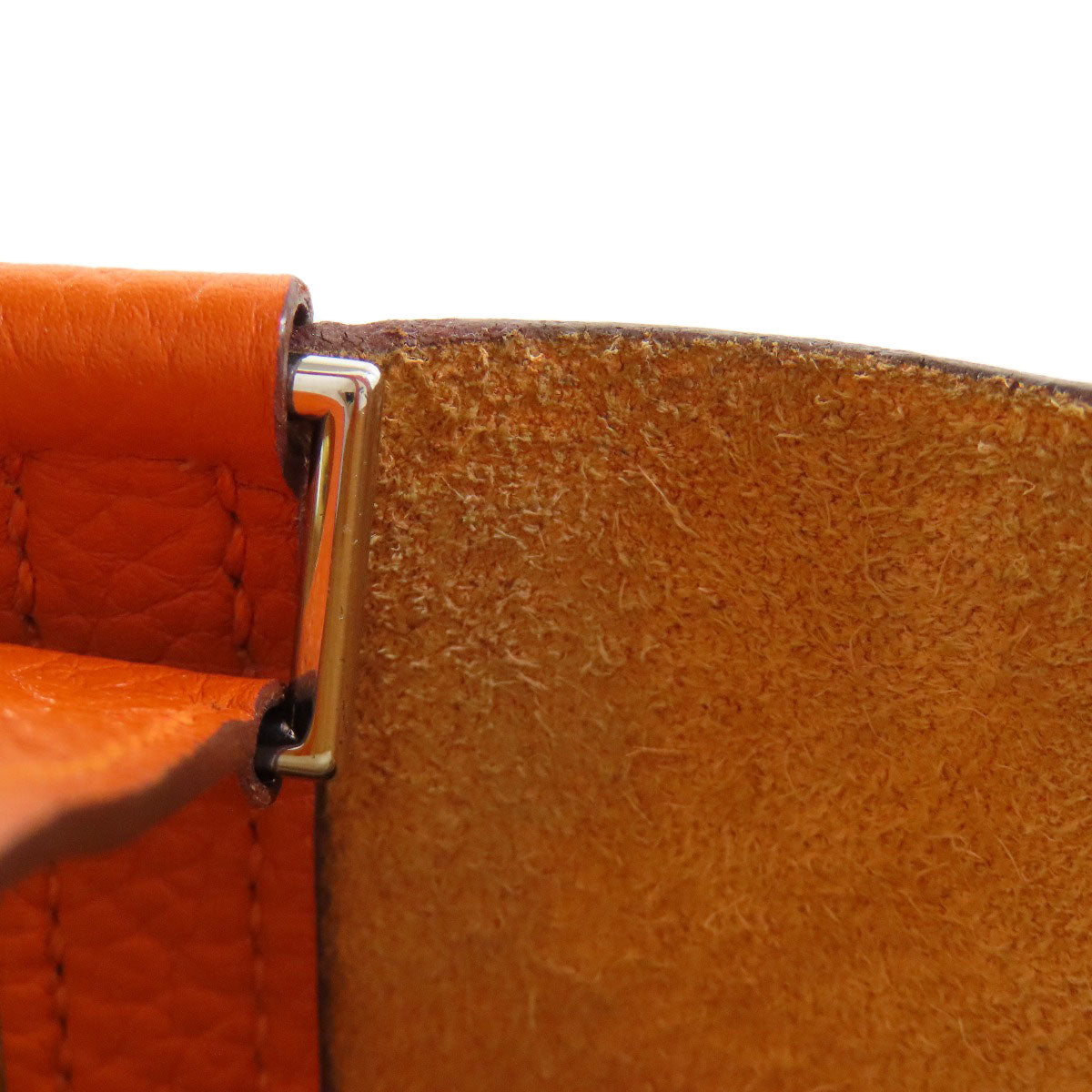 HERMES Handbag Taurillon Clemence Orange Picotin Lock PM SilverMetal