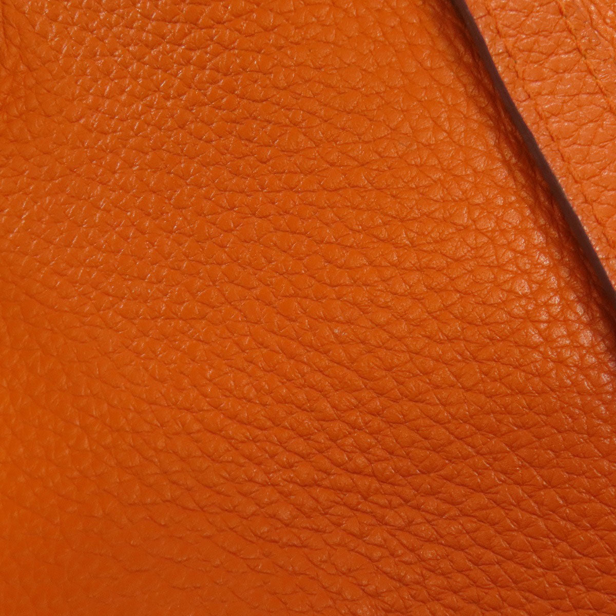 HERMES Handbag Taurillon Clemence Orange Picotin Lock PM SilverMetal