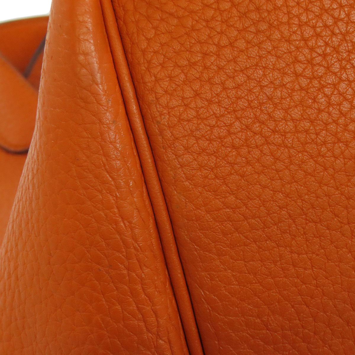 HERMES Handbag Taurillon Clemence Orange Picotin Lock PM SilverMetal