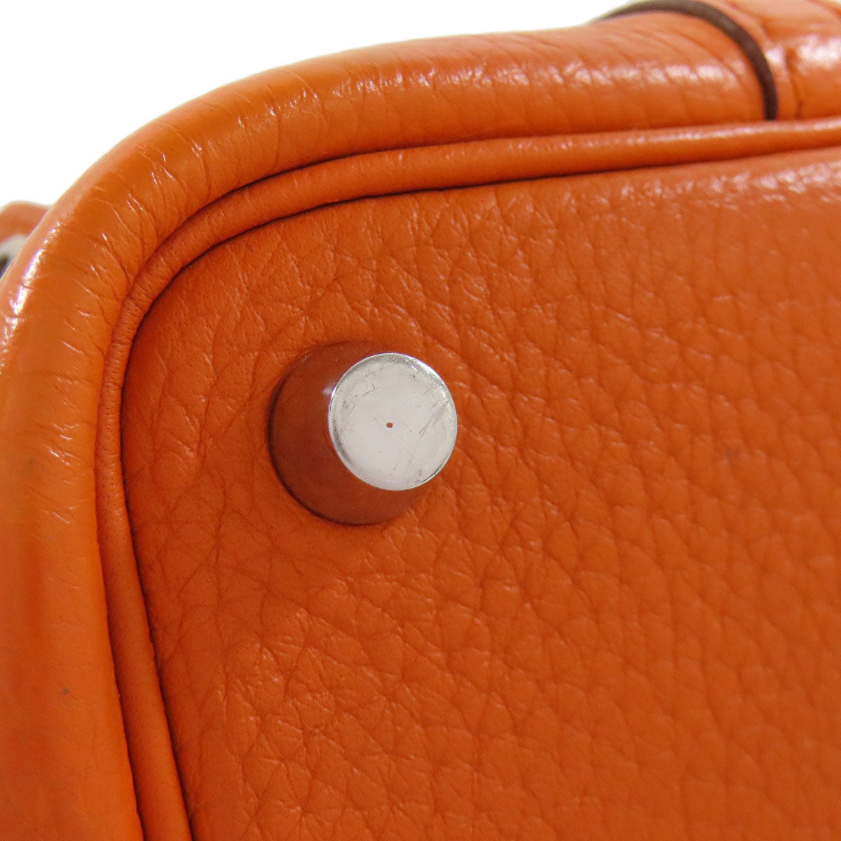 HERMES Handbag Taurillon Clemence Orange Picotin Lock PM SilverMetal