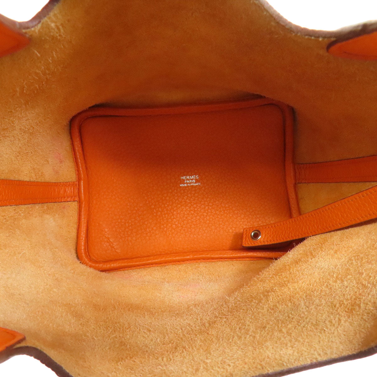 HERMES Handbag Taurillon Clemence Orange Picotin Lock PM SilverMetal