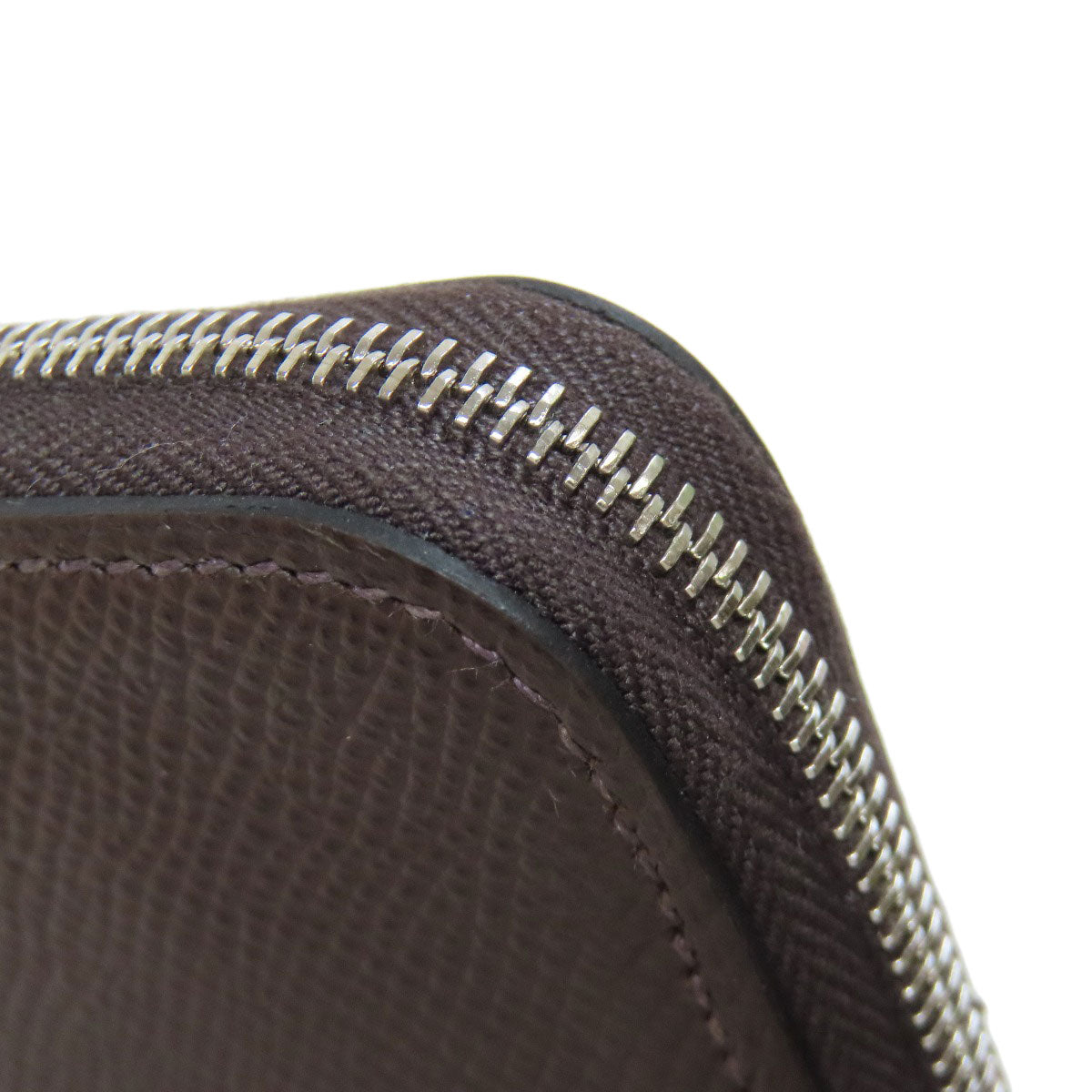 HERMES Long Wallet Purse Epsom Brown Azap Silkin Silver Metal
