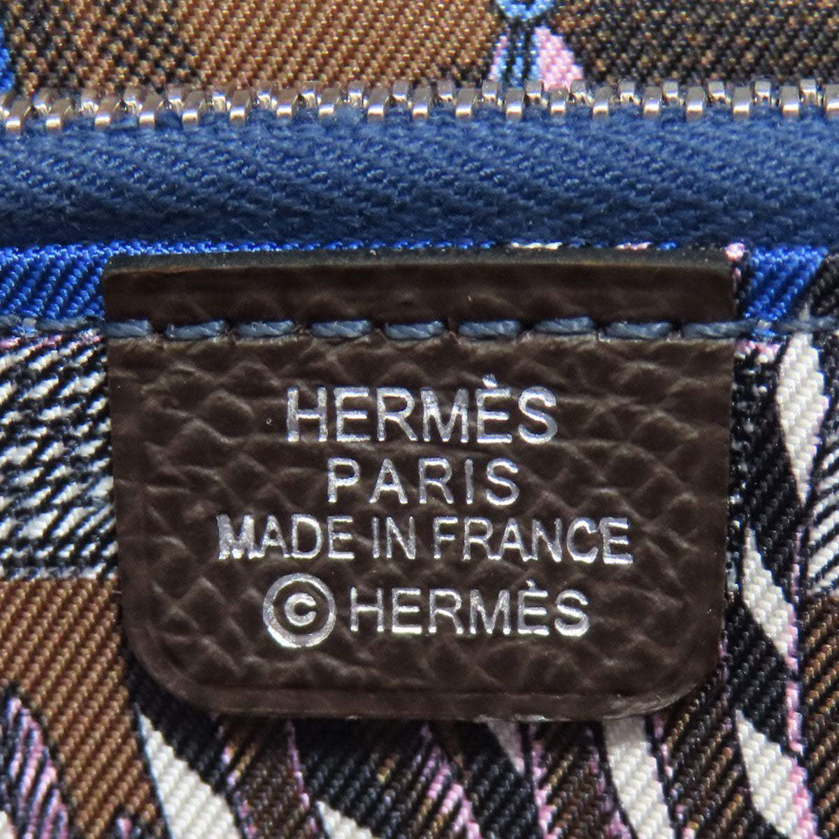 HERMES Long Wallet Purse Epsom Brown Azap Silkin Silver Metal