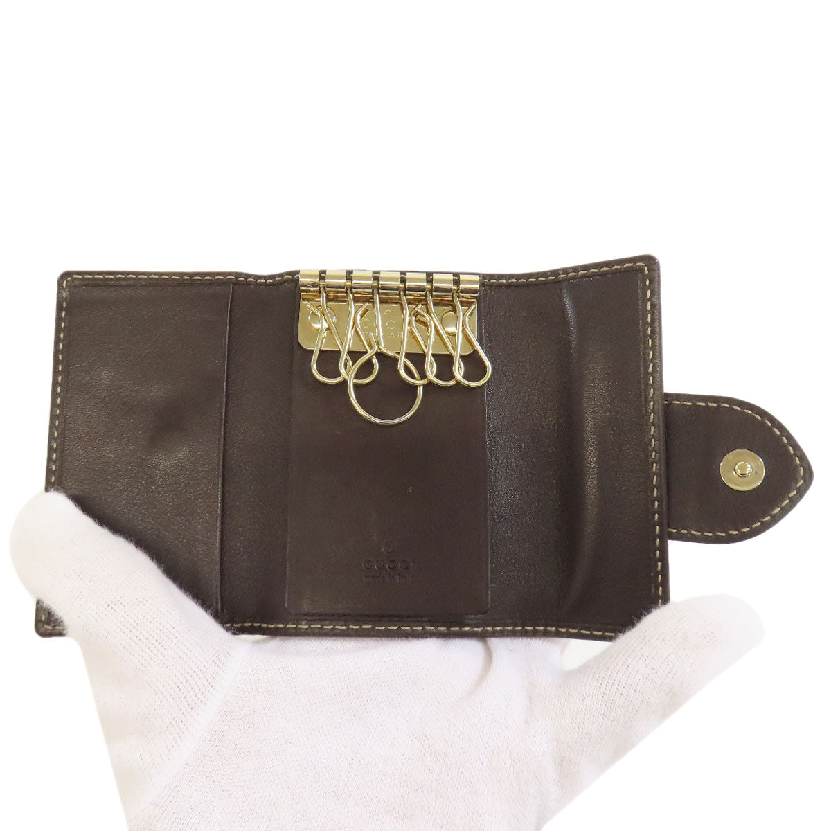 GUCCI Key case Key holder  203551 canvas Brown GG Lovely