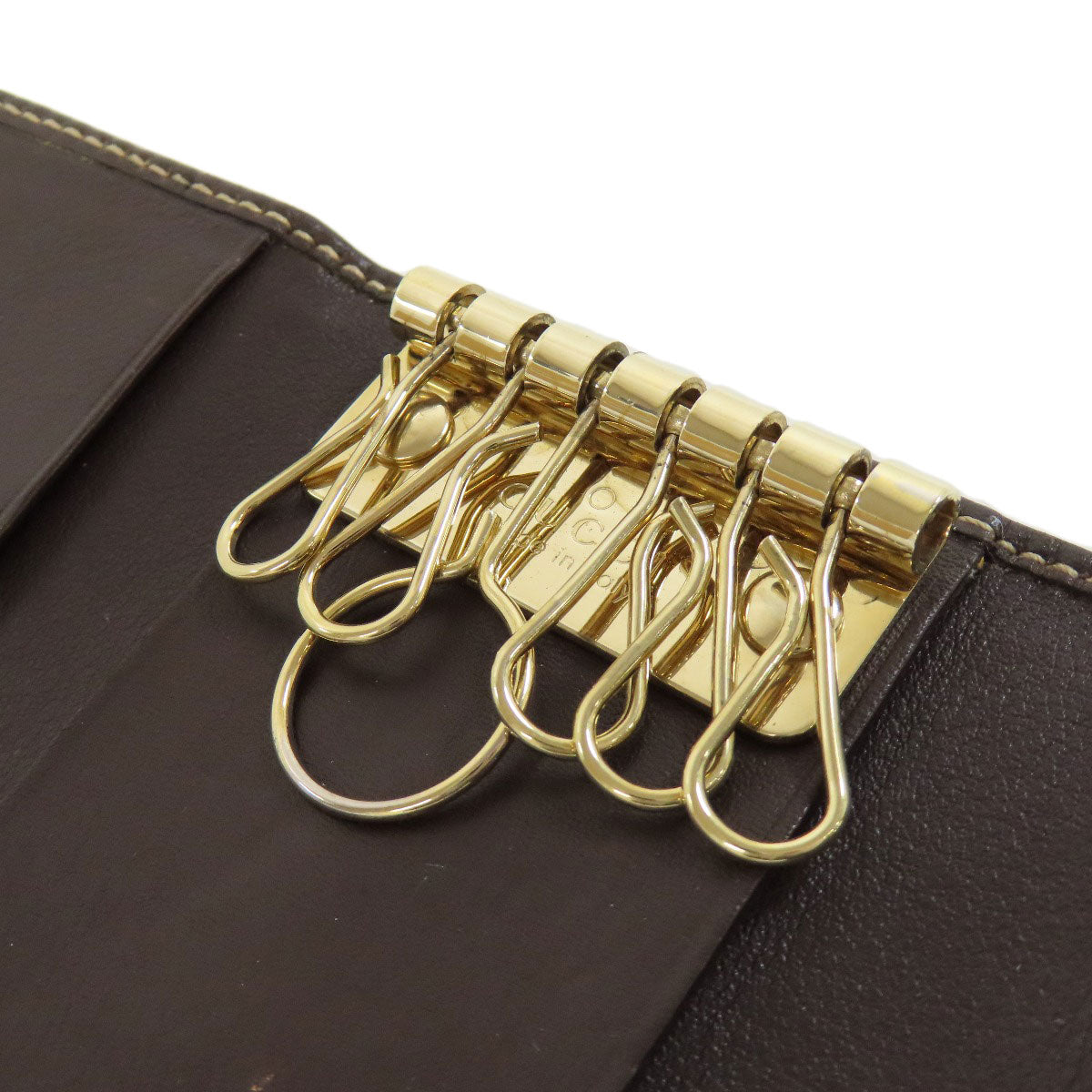 GUCCI Key case Key holder  203551 canvas Brown GG Lovely