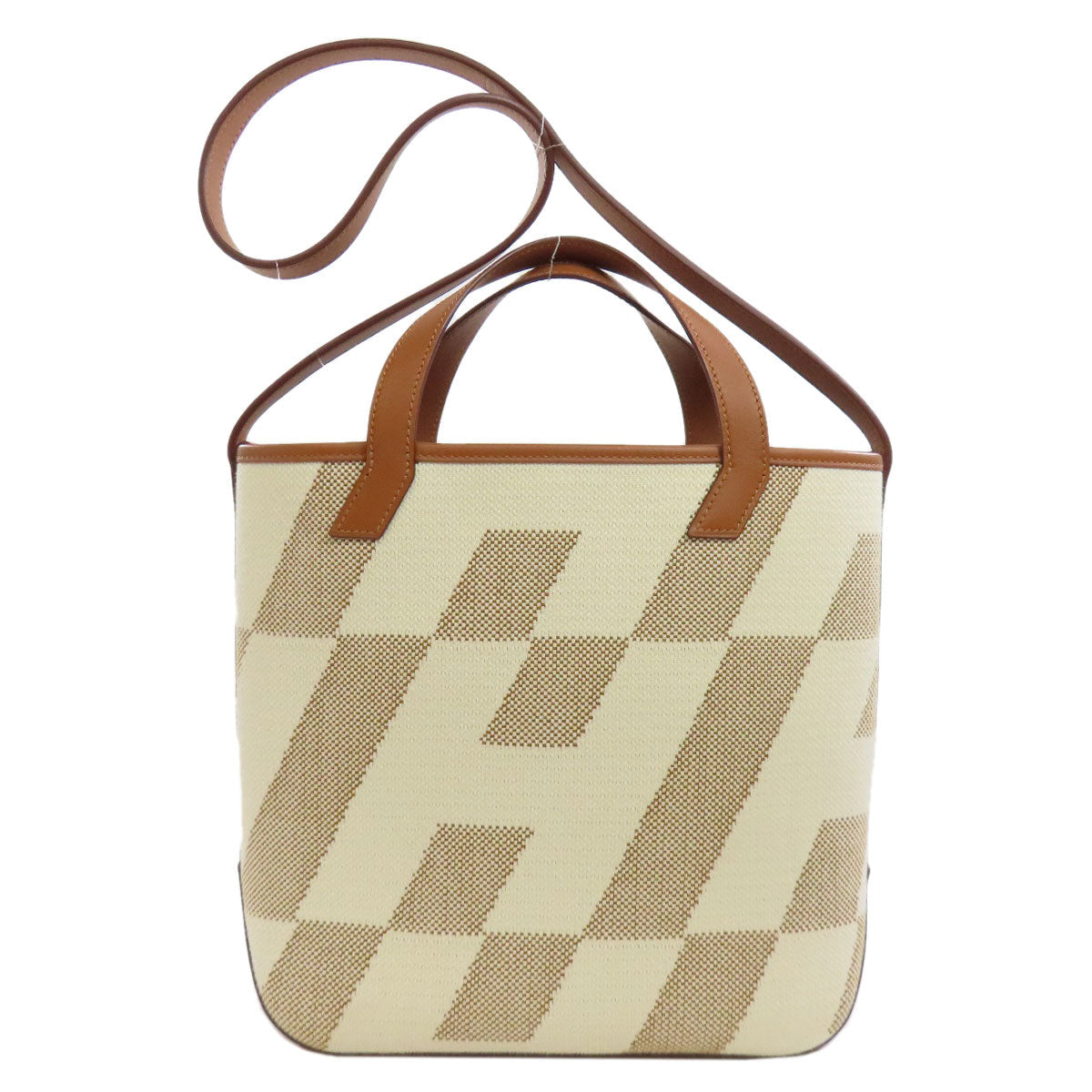 HERMES Handbag canvas Brown Ambie PM 2WAY