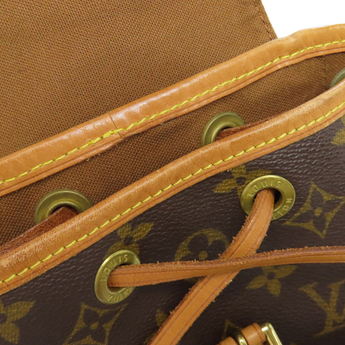 LOUIS VUITTON Backpack M51137 Monogram canvas Brown Mini Montsouris