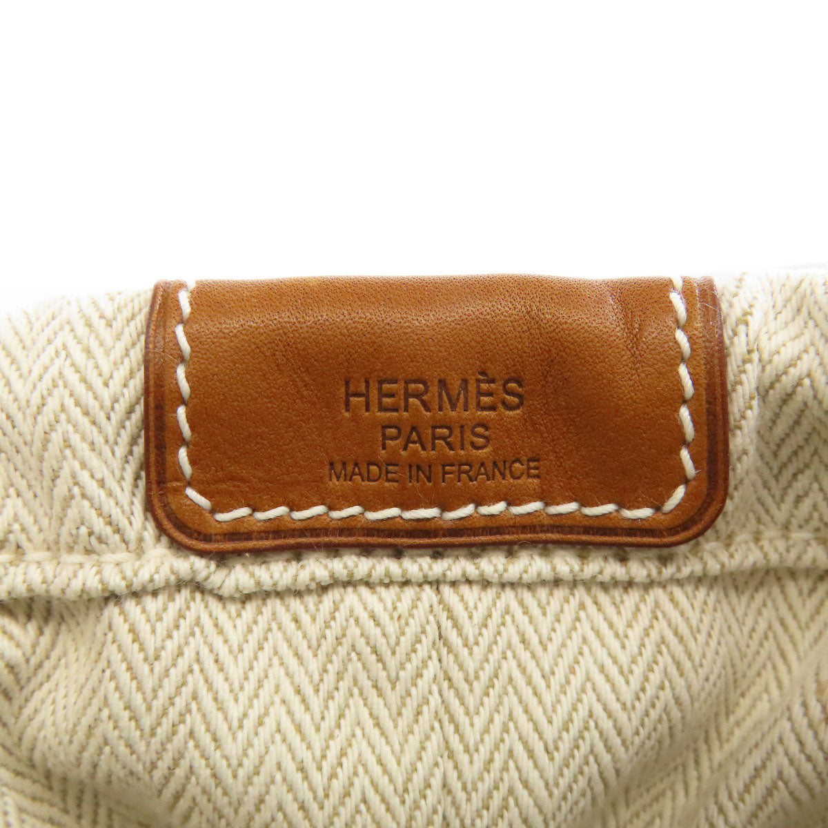 HERMES Accessory pouch Towal chevron beige fullby 25 bag in bag