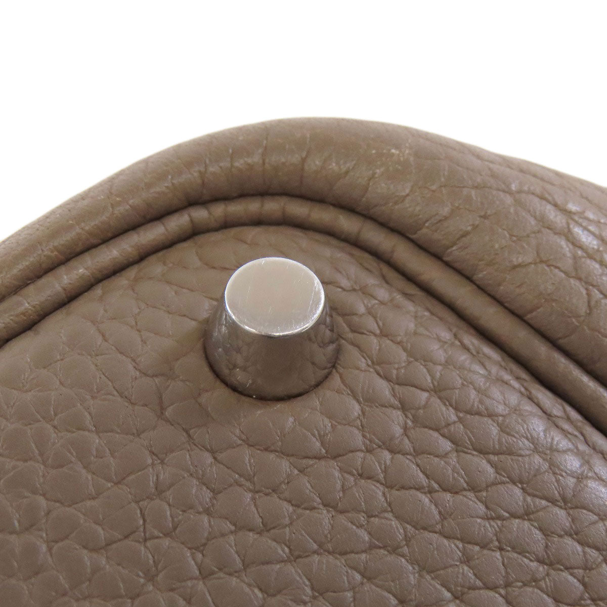 HERMES Handbag Taurillon Clemence beige Picotin Lock PM Etoupe SilverMetal