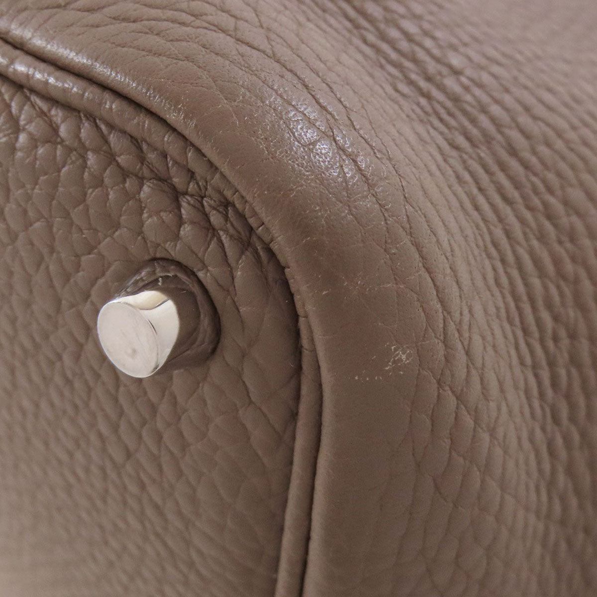 HERMES Handbag Taurillon Clemence beige Picotin Lock PM Etoupe SilverMetal