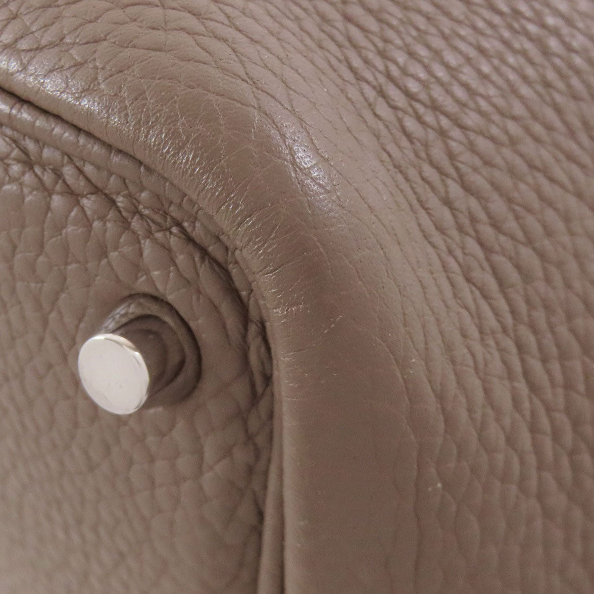 HERMES Handbag Taurillon Clemence beige Picotin Lock PM Etoupe SilverMetal