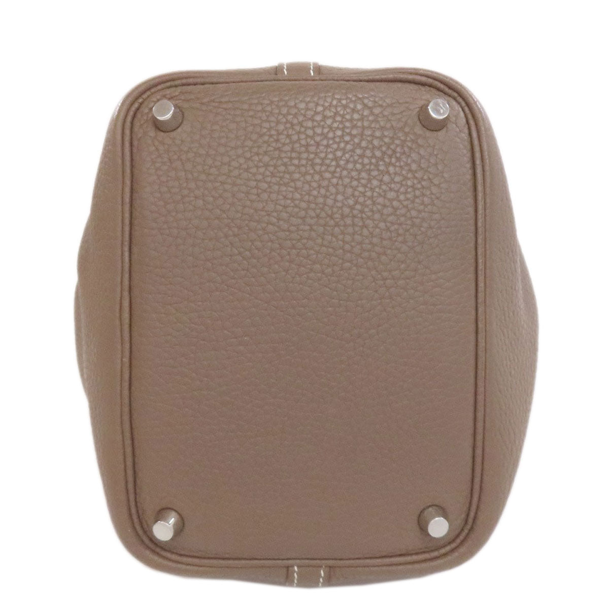 HERMES Handbag Taurillon Clemence beige Picotin Lock PM Etoupe SilverMetal
