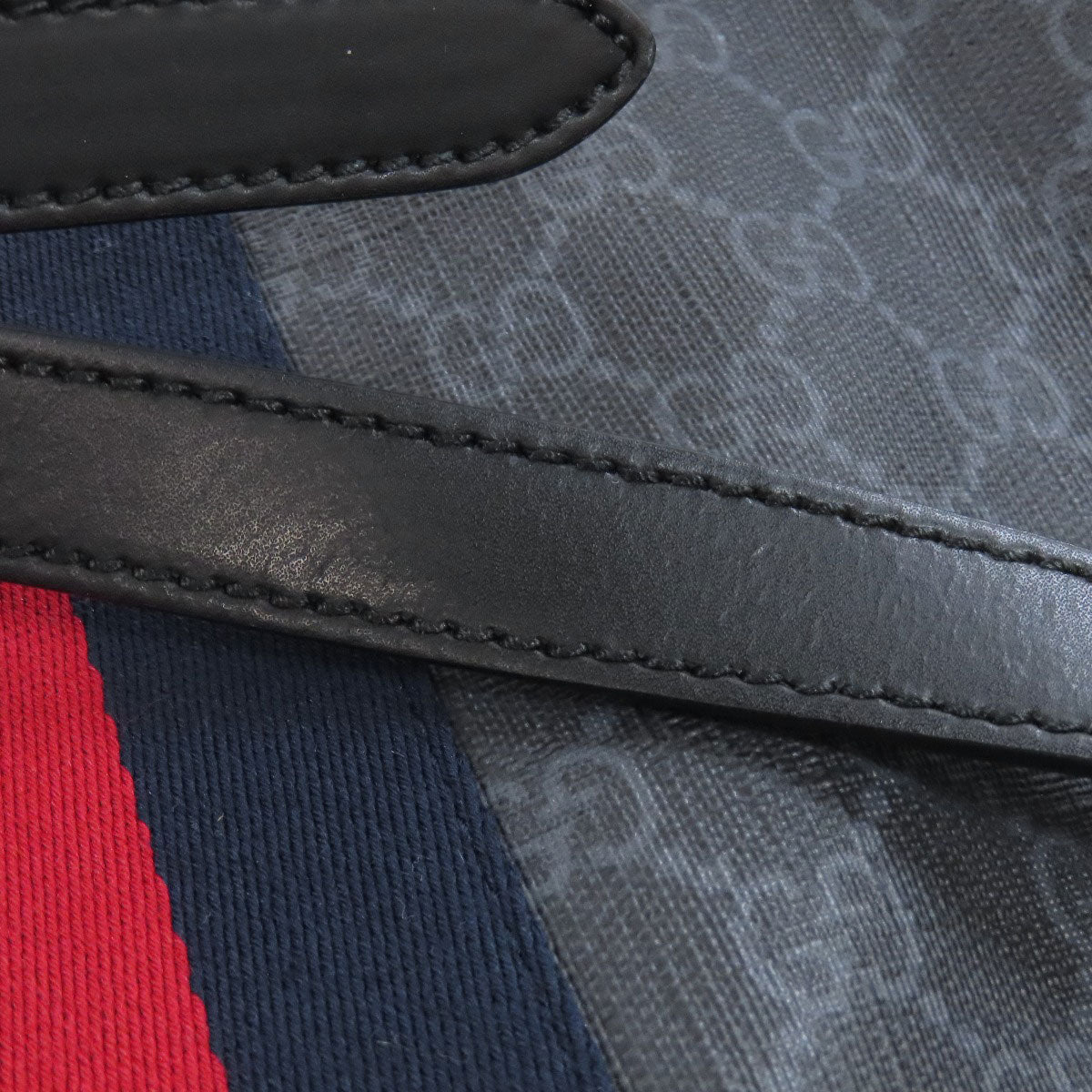 GUCCI Shoulder Bag 474139 PVC black GG Shelly line