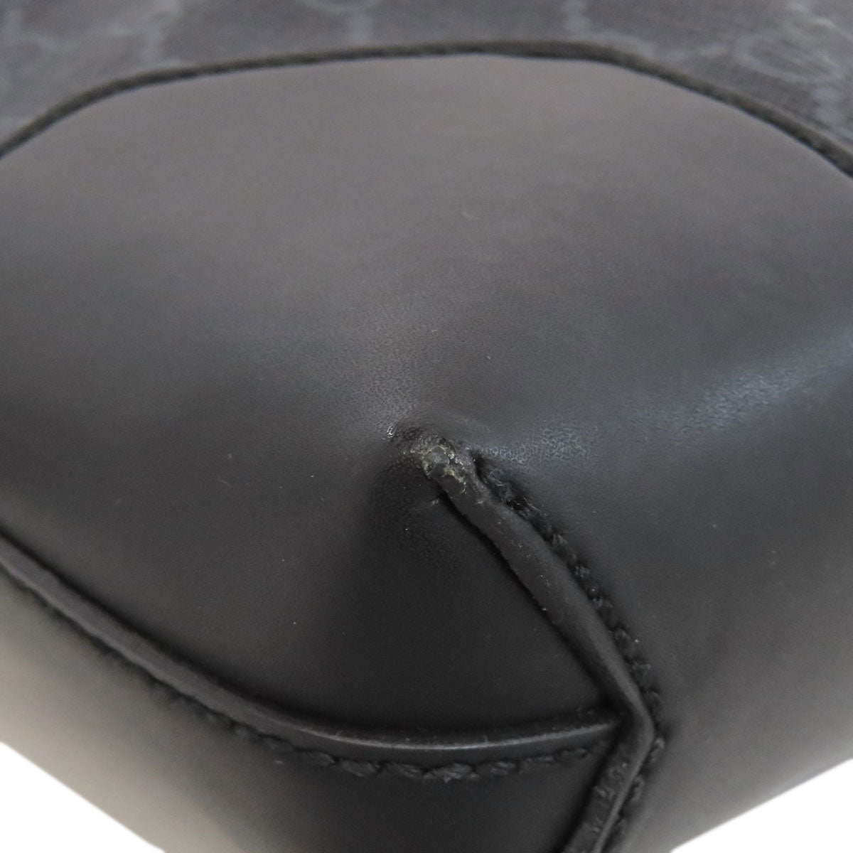GUCCI Shoulder Bag 474139 PVC black GG Shelly line