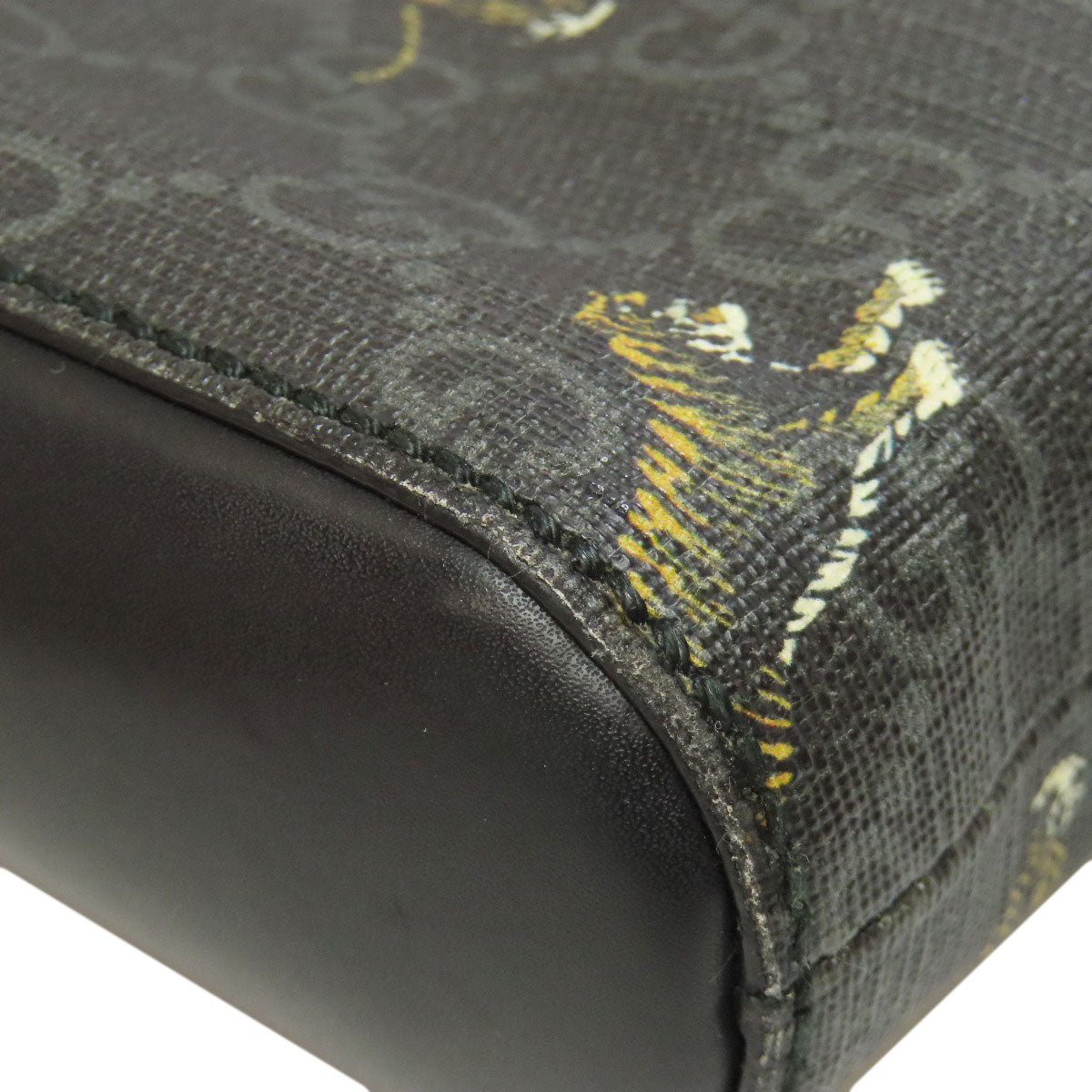 GUCCI Shoulder Bag 474137 PVC black GG Supreme Tiger Print