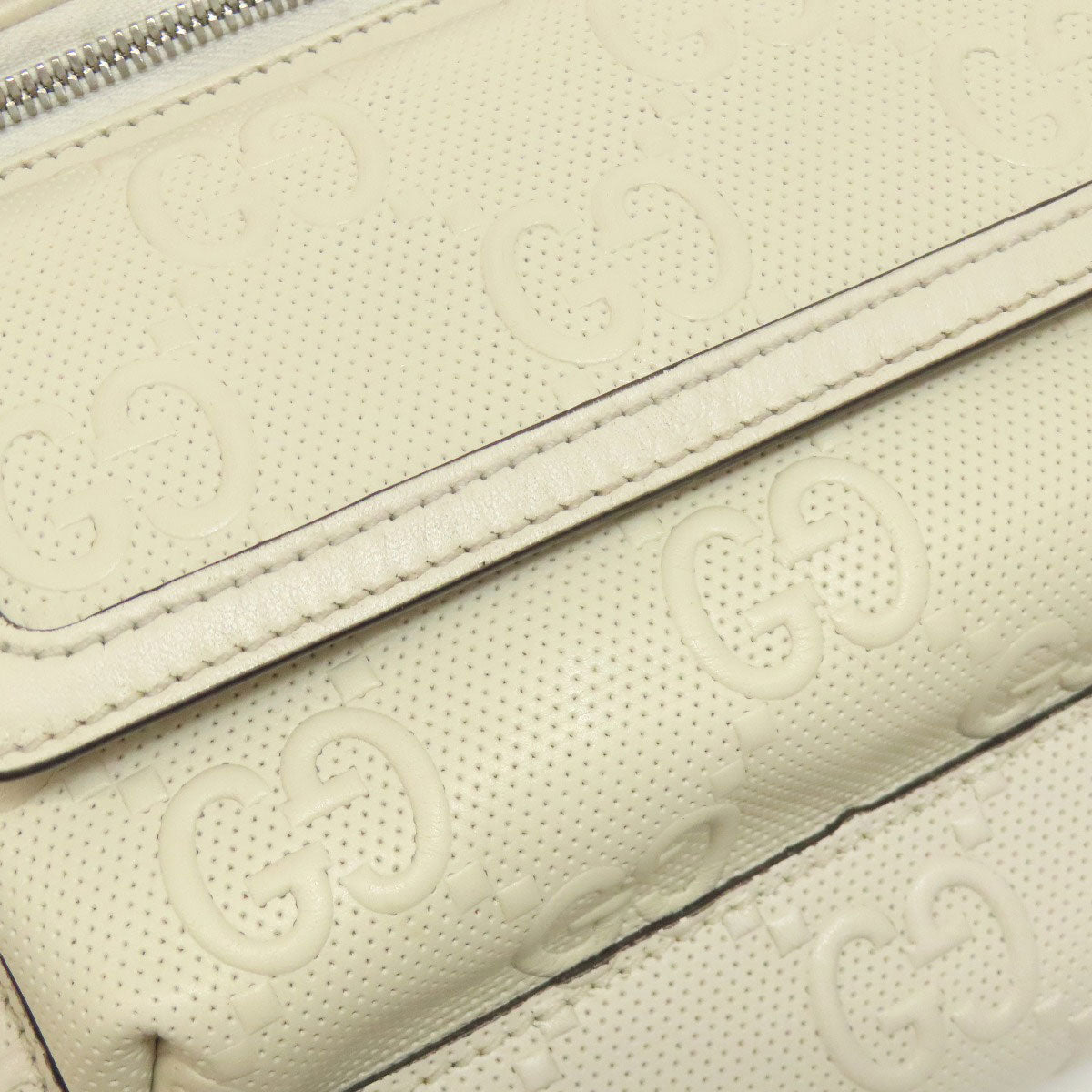 GUCCI Sling bag 645093 Calfskin white GG emboss