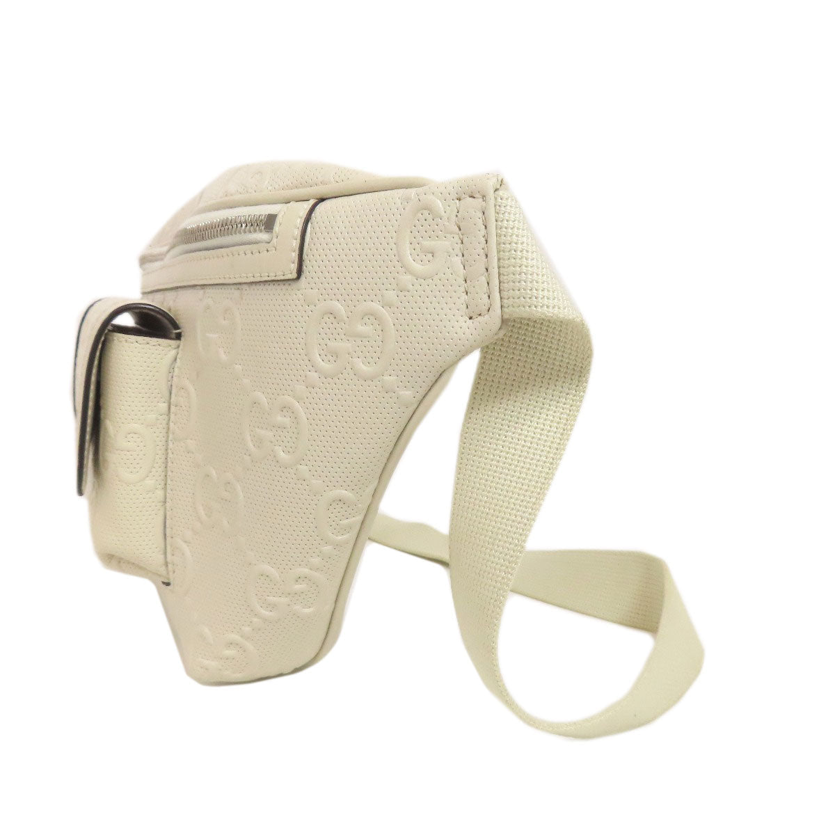 GUCCI Sling bag 645093 Calfskin white GG emboss