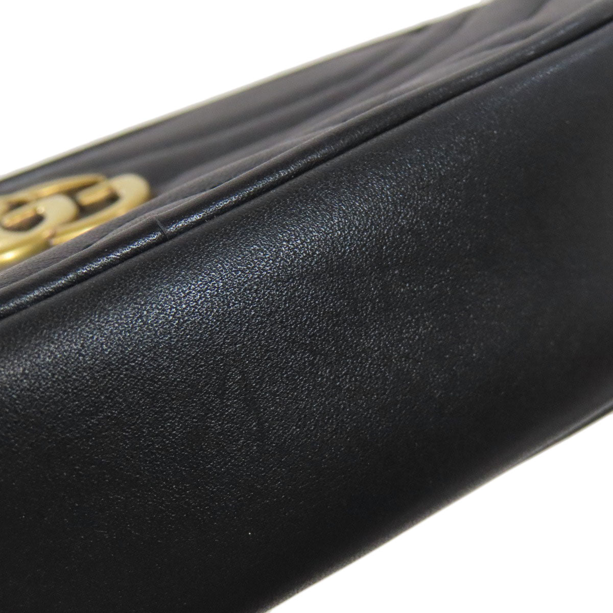 GUCCI Hip bag 476484 Calfskin black GG Marmont