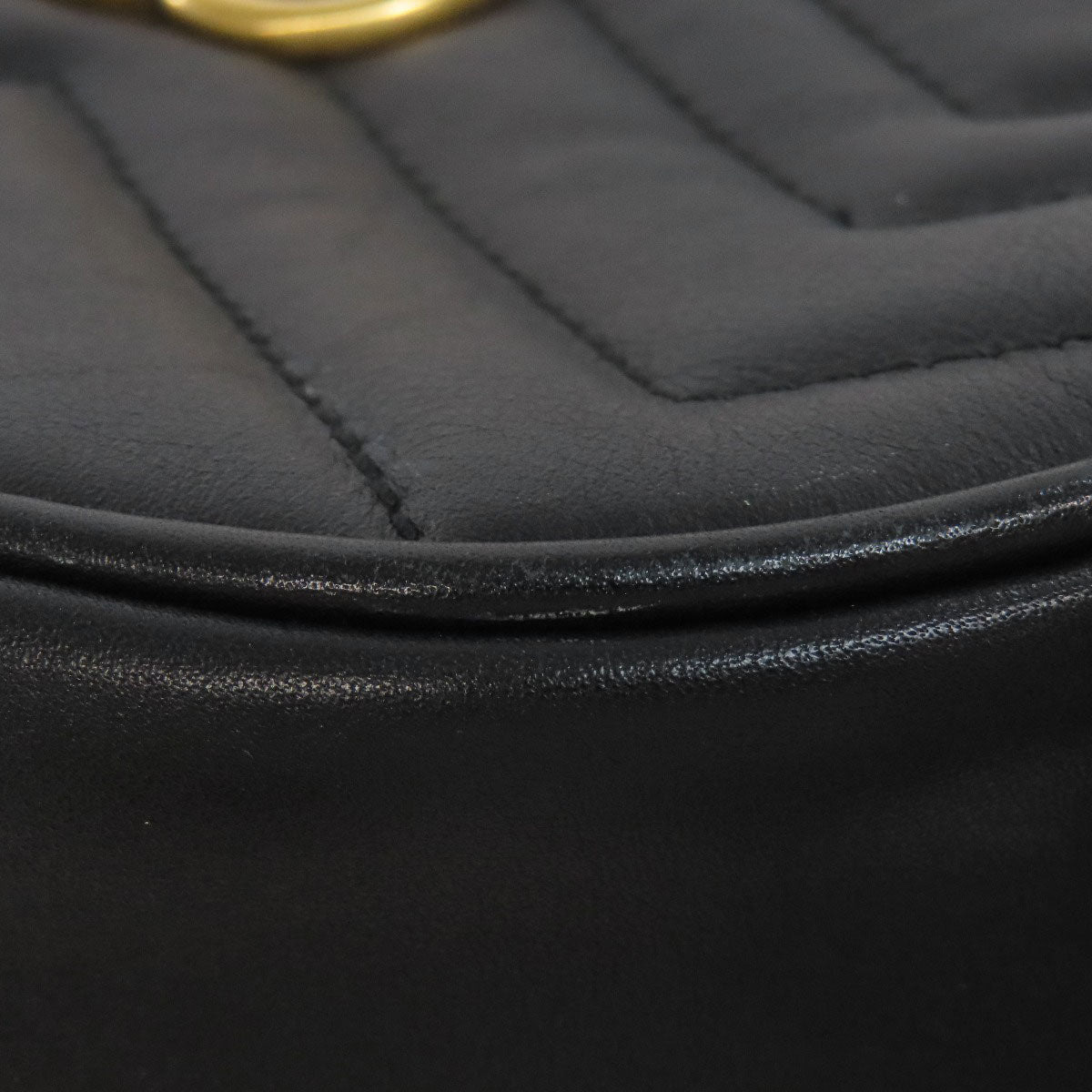 GUCCI Hip bag 476484 Calfskin black GG Marmont