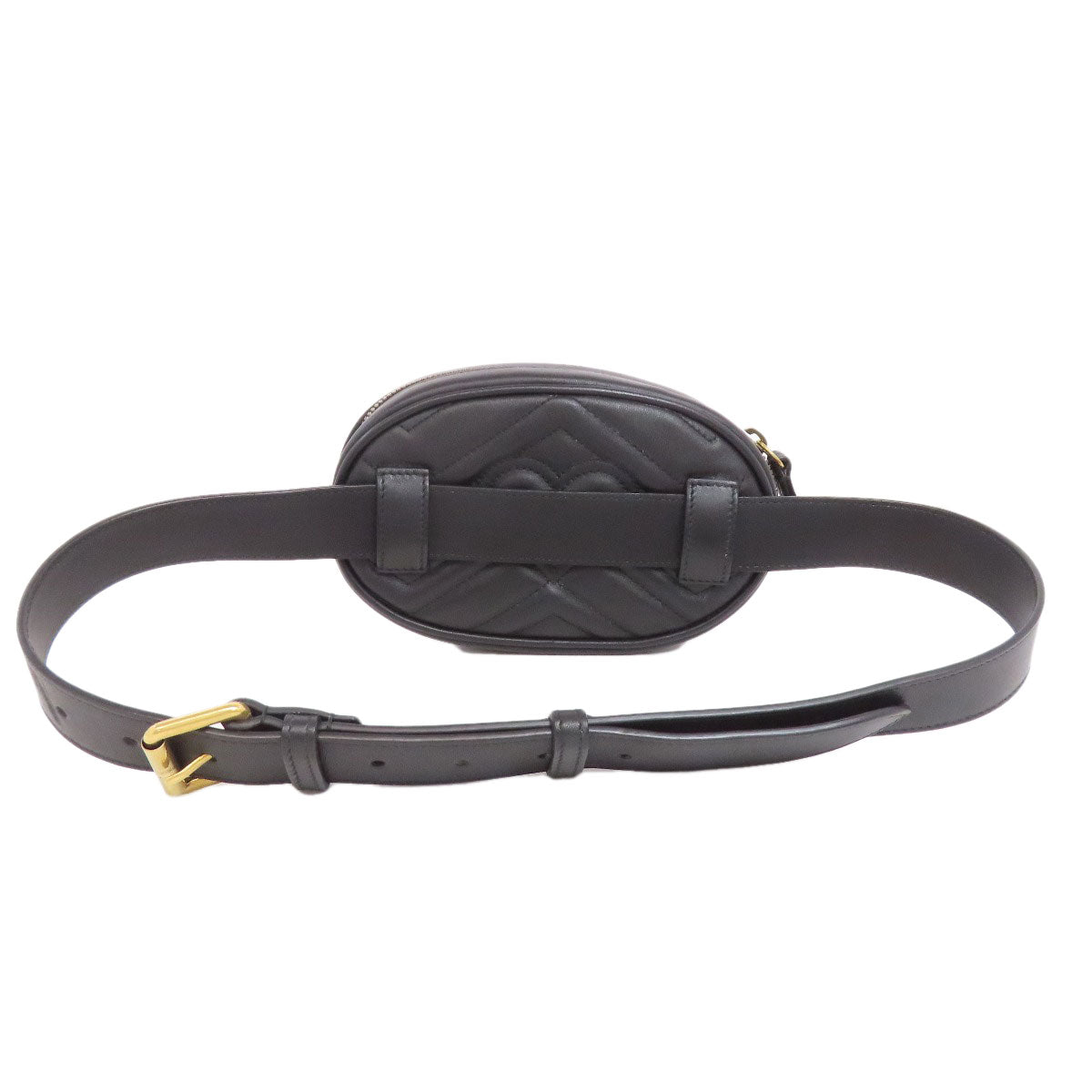 GUCCI Hip bag 476484 Calfskin black GG Marmont