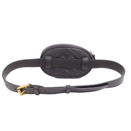GUCCI Hip bag 476484 Calfskin black GG Marmont