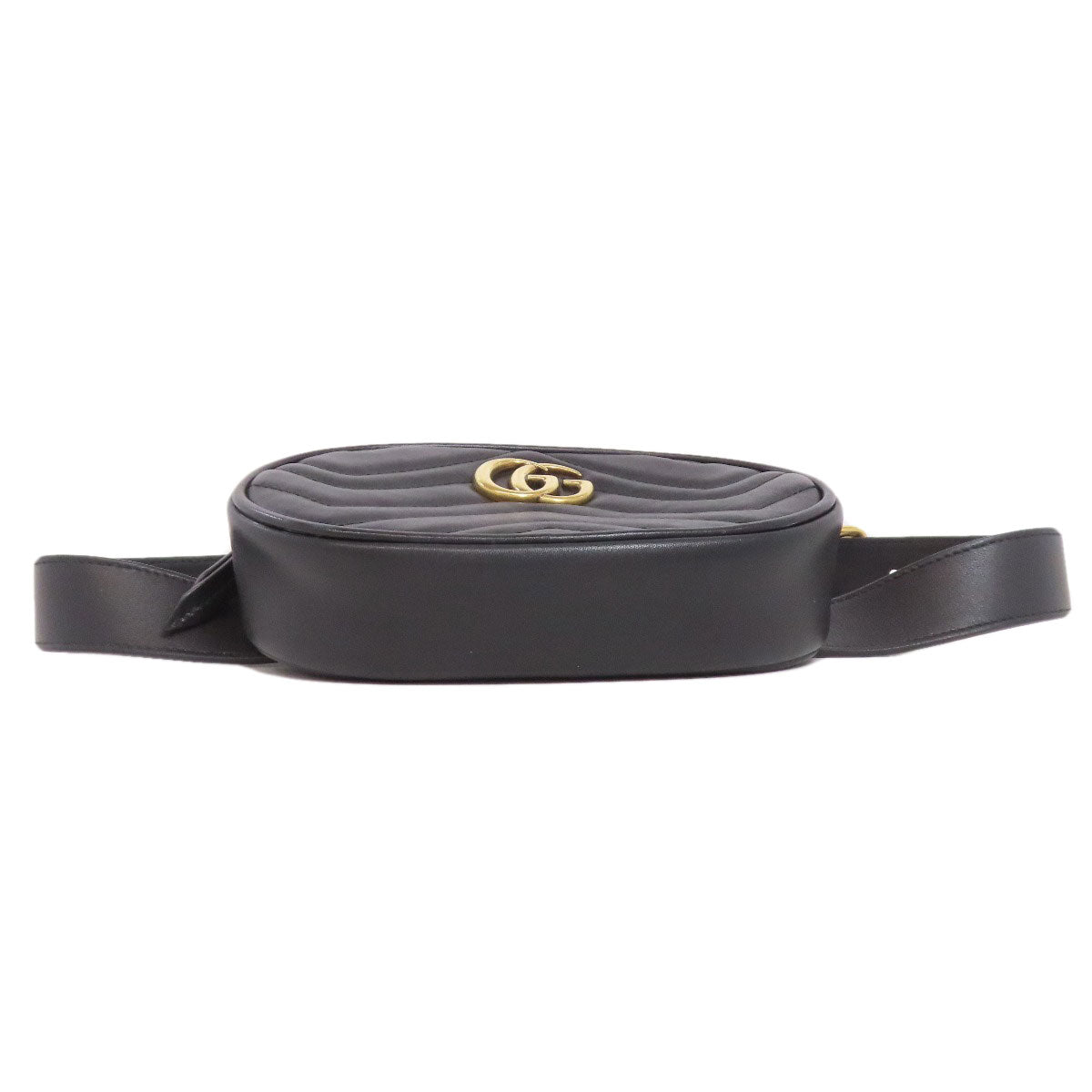 GUCCI Hip bag 476484 Calfskin black GG Marmont