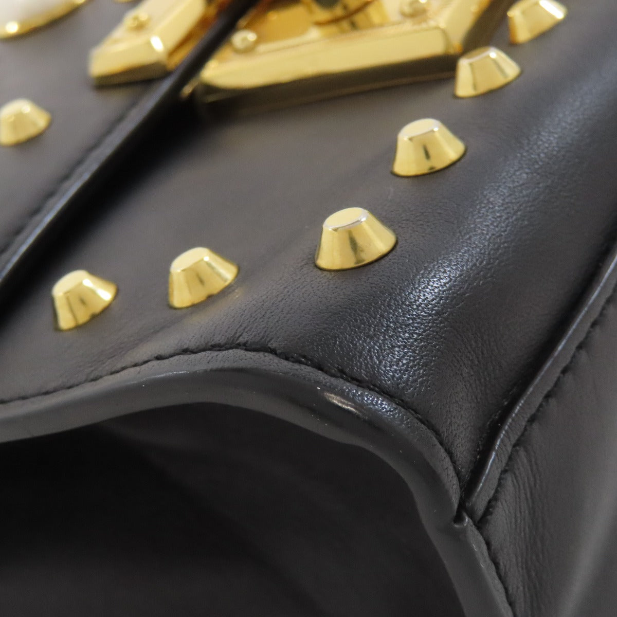 GUCCI Shoulder Bag 432182 Calfskin black Padlock ChainShoulder