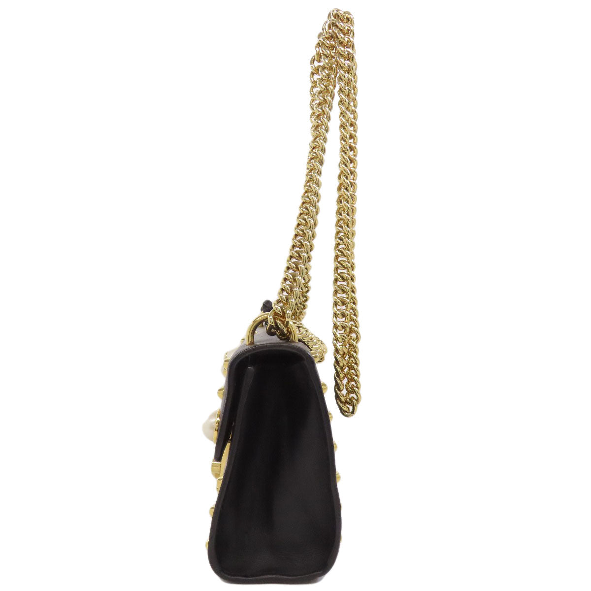 GUCCI Shoulder Bag 432182 Calfskin black Padlock ChainShoulder