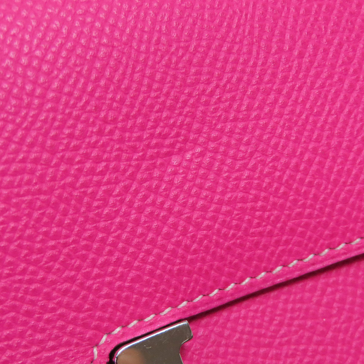 HERMES Long Wallet Purse Epsom pink Constance Long SilverMetal
