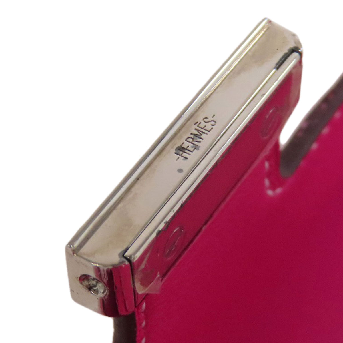HERMES Long Wallet Purse Epsom pink Constance Long SilverMetal