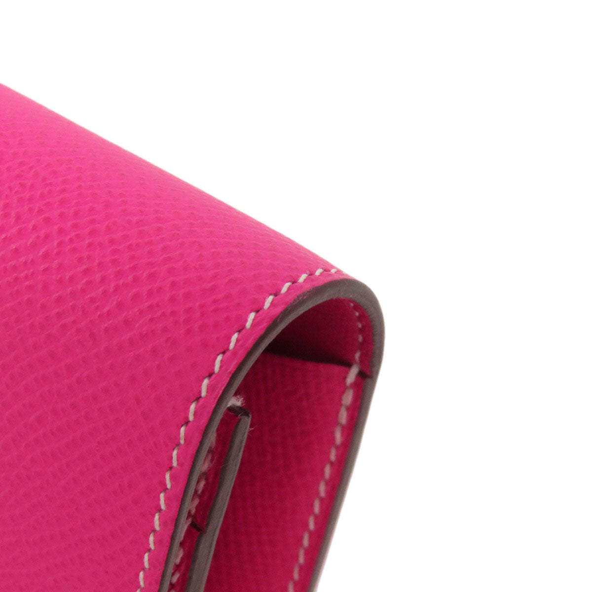 HERMES Long Wallet Purse Epsom pink Constance Long SilverMetal
