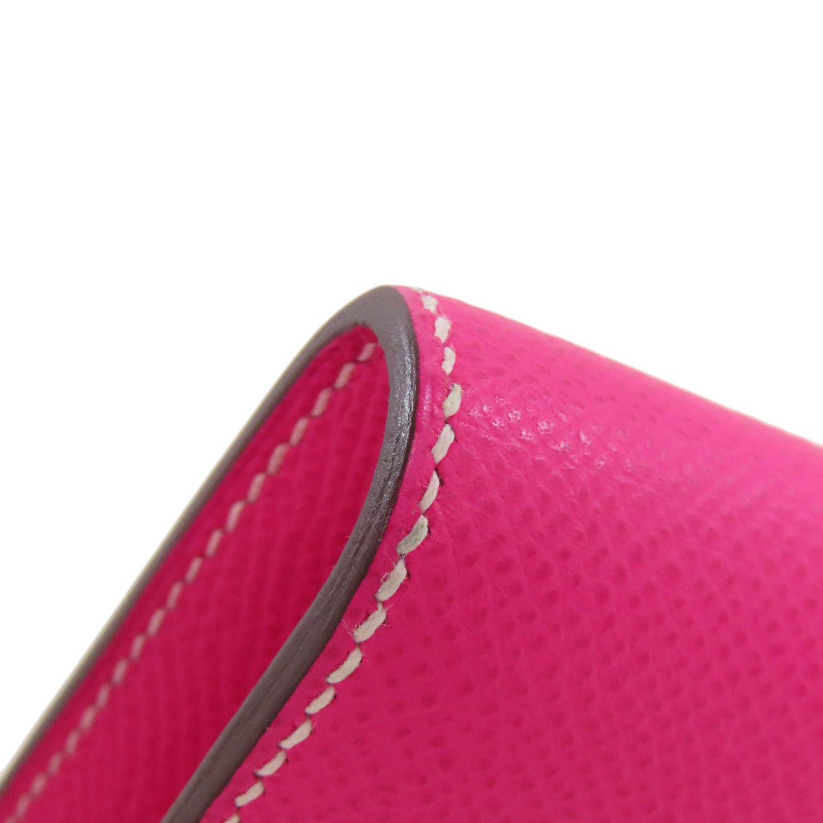 HERMES Long Wallet Purse Epsom pink Constance Long SilverMetal