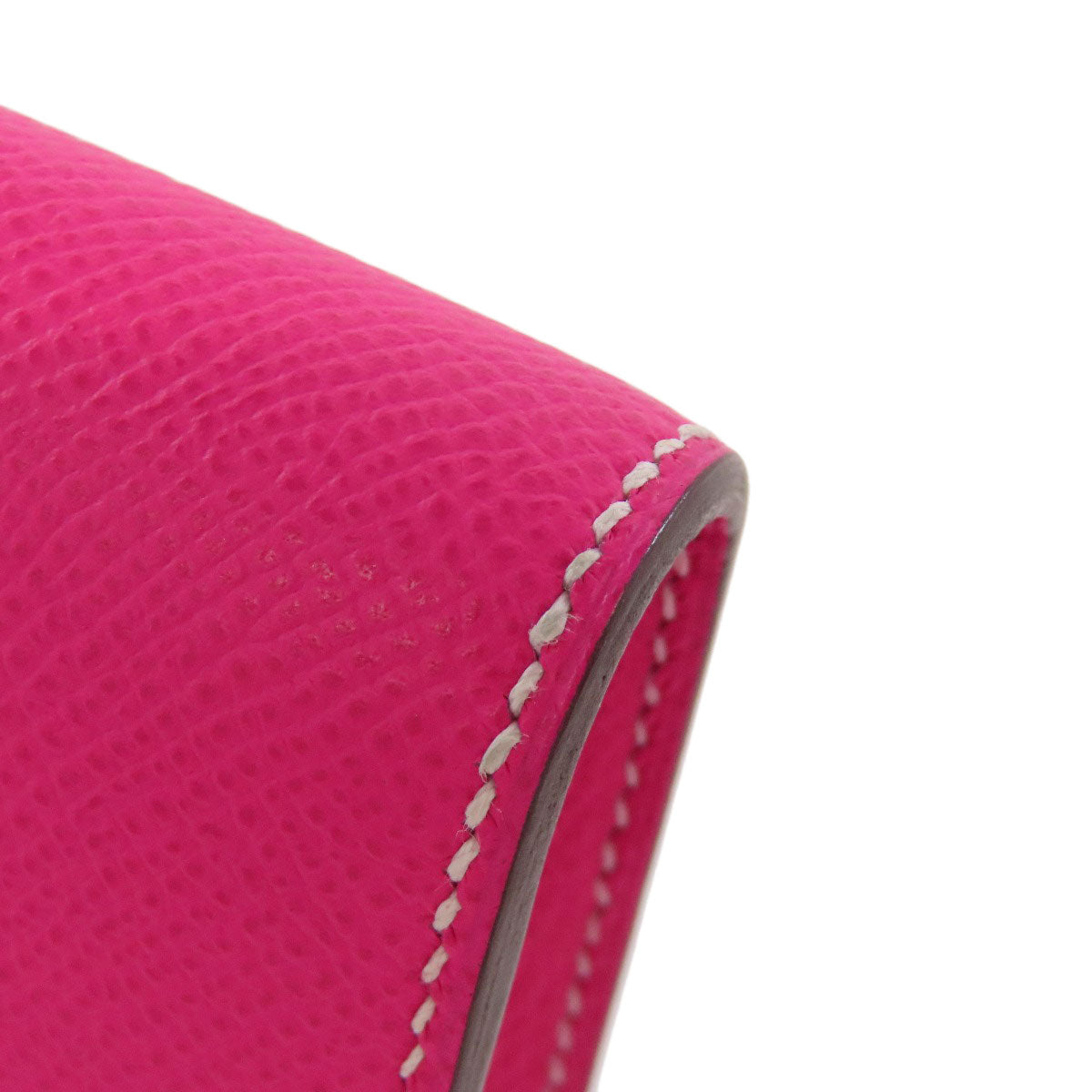 HERMES Long Wallet Purse Epsom pink Constance Long SilverMetal