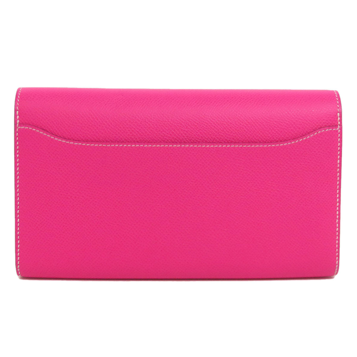 HERMES Long Wallet Purse Epsom pink Constance Long SilverMetal