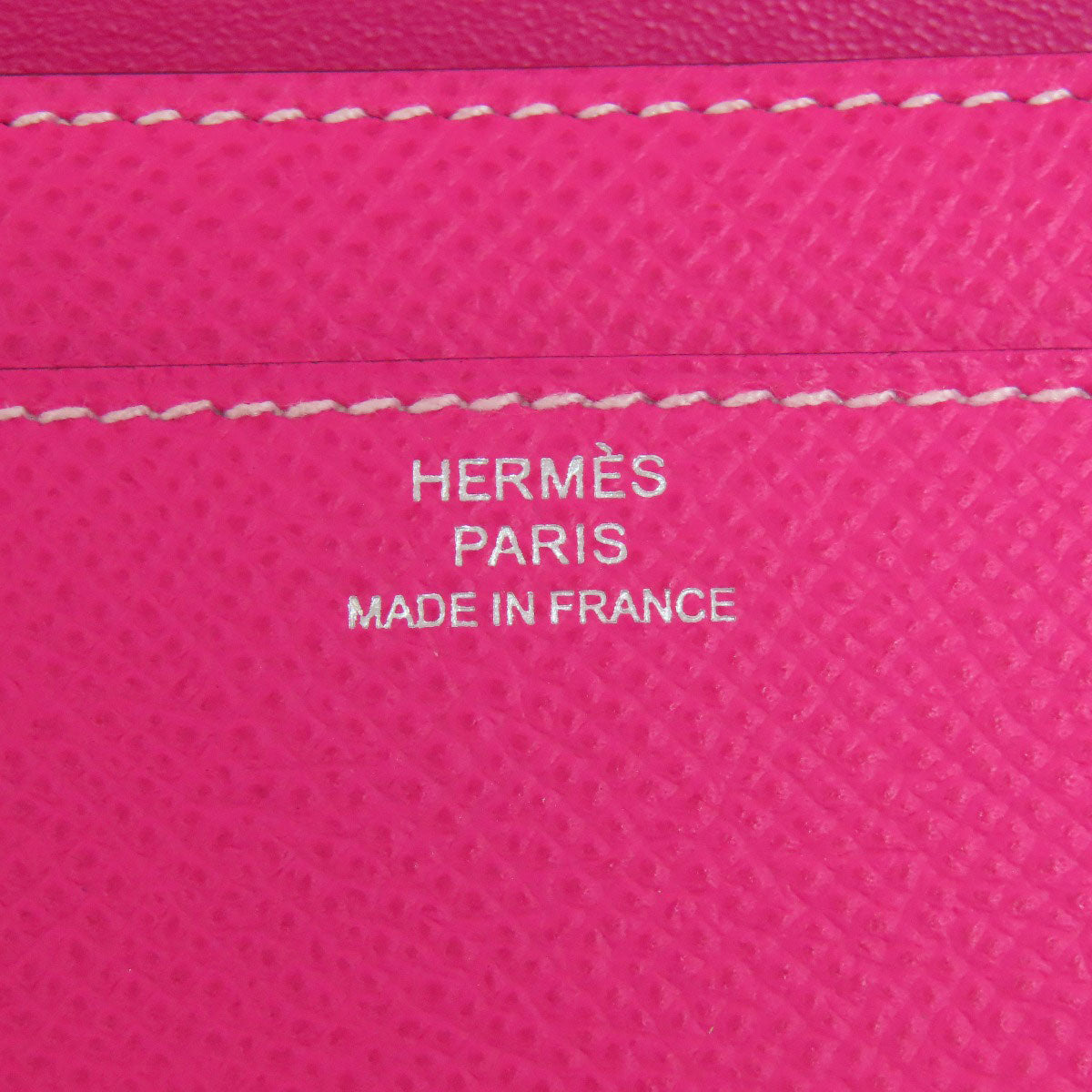HERMES Long Wallet Purse Epsom pink Constance Long SilverMetal