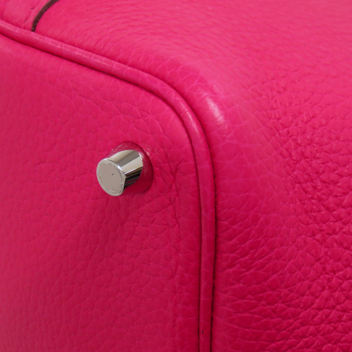 HERMES Handbag Taurillon Clemence pink Picotin Lock PM SilverMetal