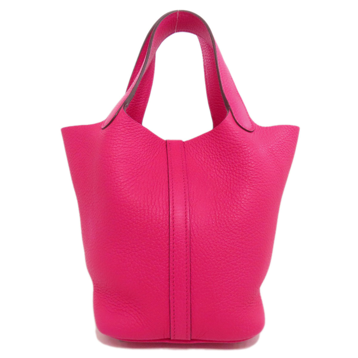 HERMES Handbag Taurillon Clemence pink Picotin Lock PM SilverMetal
