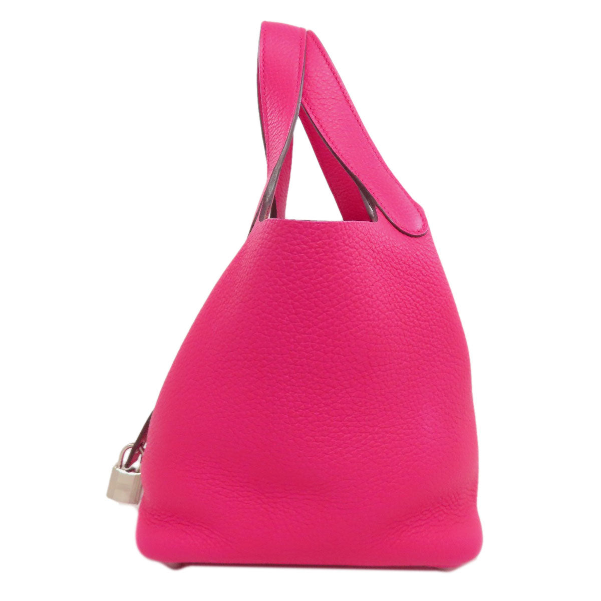 HERMES Handbag Taurillon Clemence pink Picotin Lock PM SilverMetal