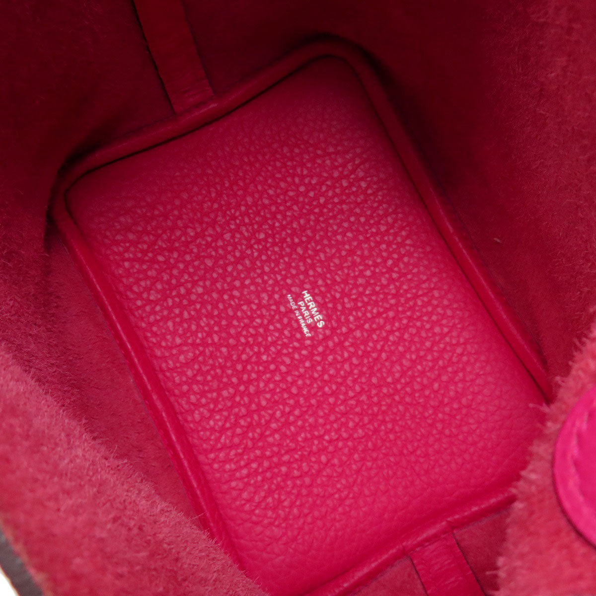 HERMES Handbag Taurillon Clemence pink Picotin Lock PM SilverMetal