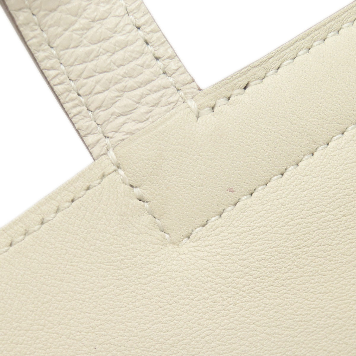 HERMES Handbag Taurillon Clemence white Arzan 31 SilverMetal