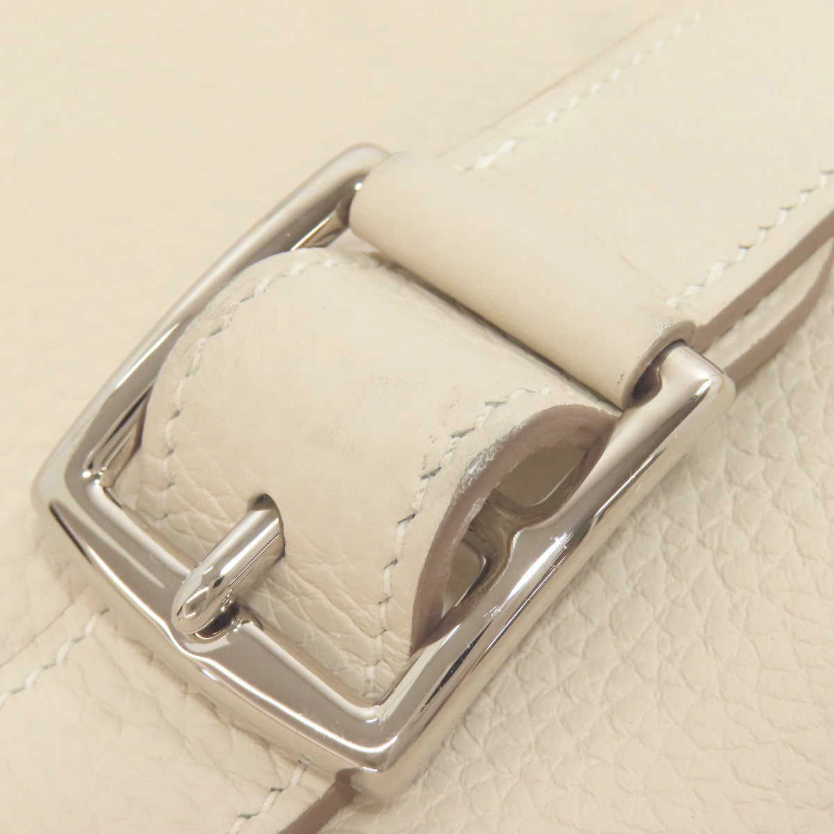 HERMES Handbag Taurillon Clemence white Arzan 31 SilverMetal