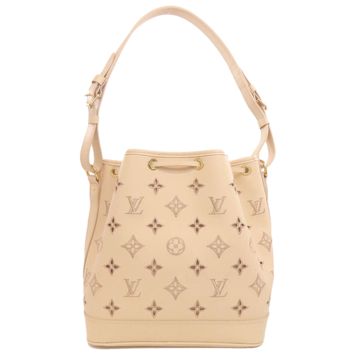 LOUIS VUITTON Handbag M22861 Calfskin beige Petit Noe Broderie Anglaise